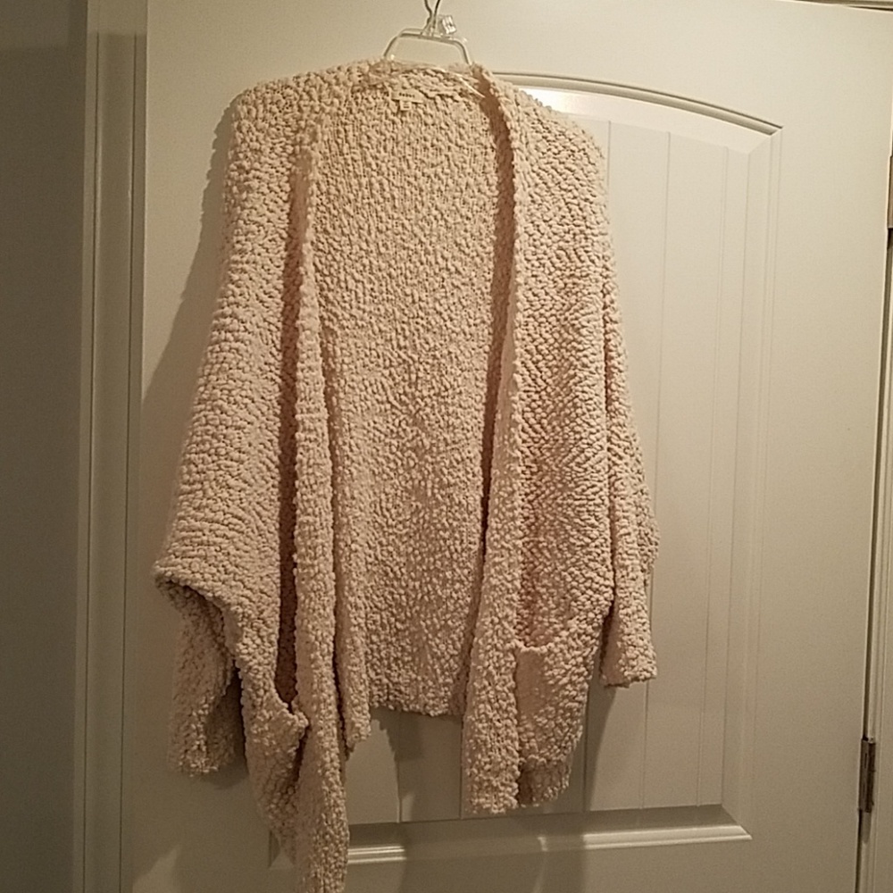 Fuzzy open sweater